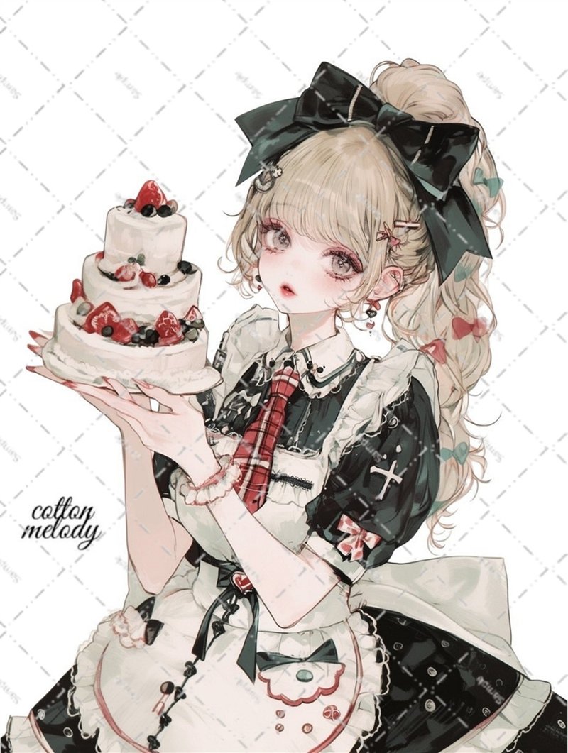 【限定】original sticker no.PM72 // nene様コラボ Patisserie Melody人物ステッカー cottonmelody - 貼紙 - 紙 