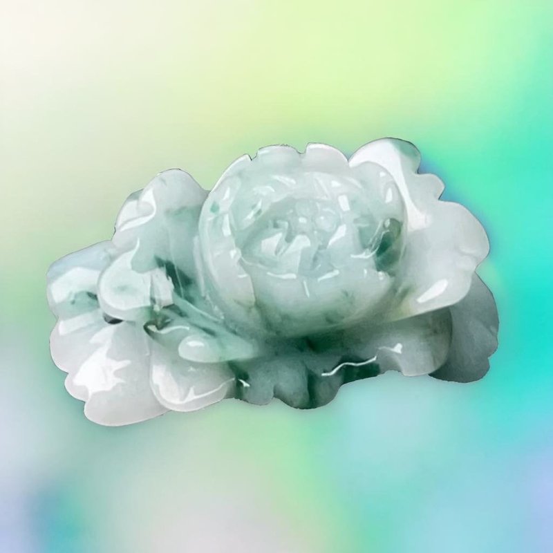 飄花翡翠牡丹花手牌 | 天然緬甸玉翡翠A貨 | 送禮 - 手鍊/手環 - 玉石 多色