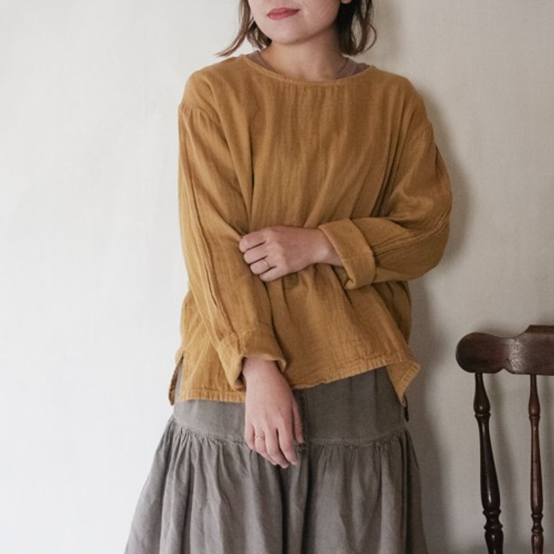 Pinkoi Proxy Purchase - Suzukaze (Citrine color) / Double gauze / Bayberry dyed / - Women's Tops - Cotton & Hemp 