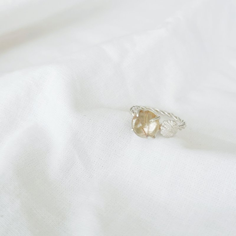 rutilated quartz ring - 戒指 - 其他金屬 銀色