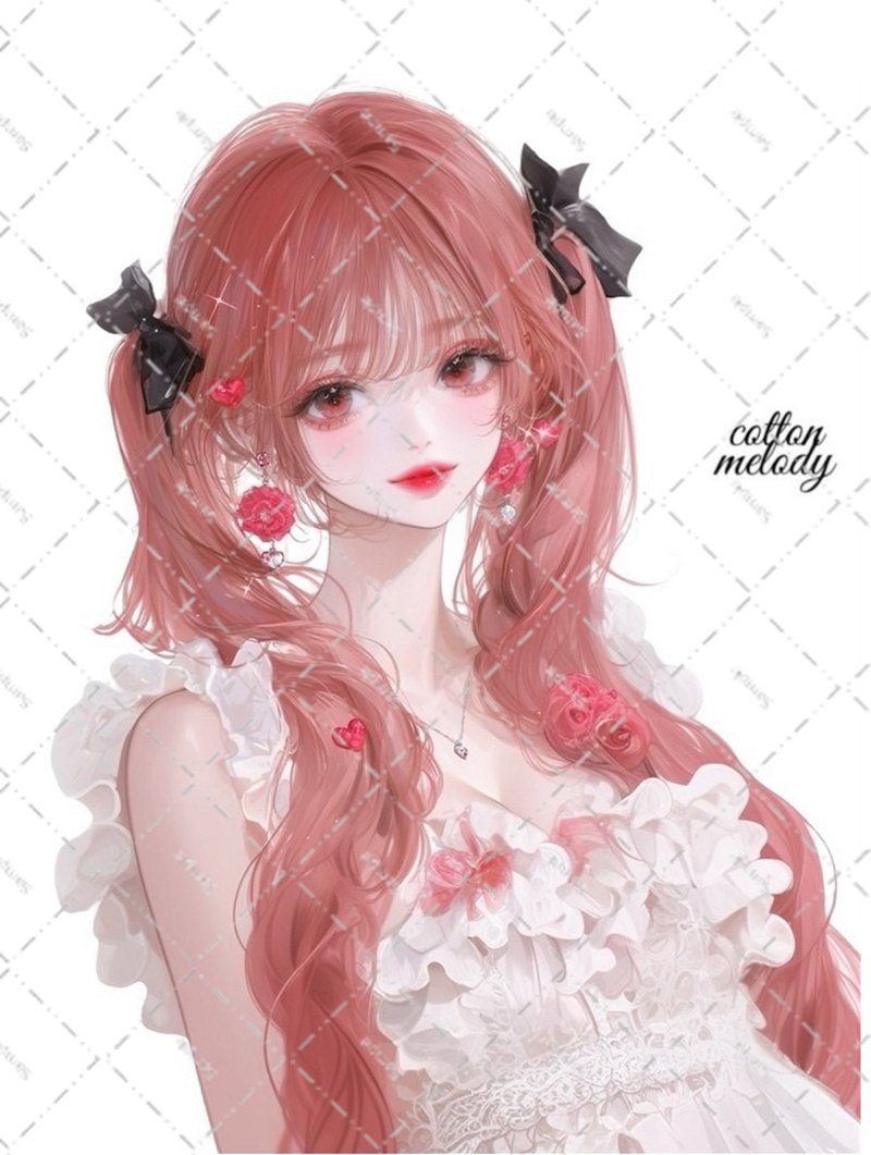 original sticker no.6127 人物ステッカー オリジナルステッカー 人物ステッカー 女の子ステッカー オリジナル人物ステッカー - 貼紙 - 紙 