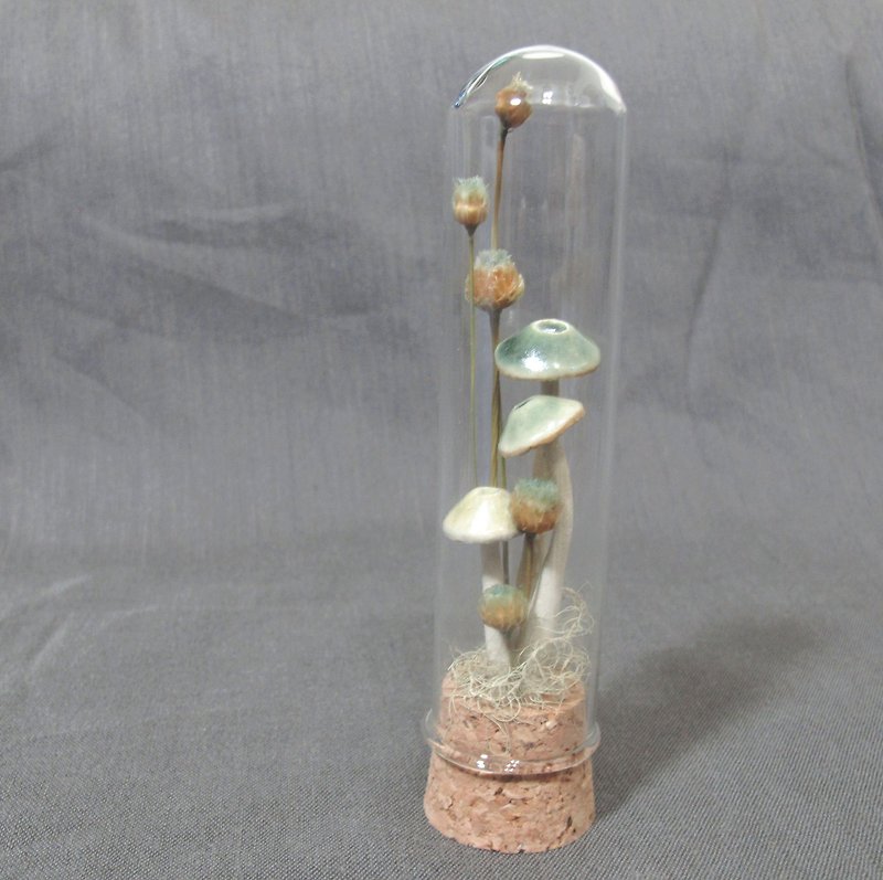 Wild mushroom test tube decoration 01 - Items for Display - Pottery White