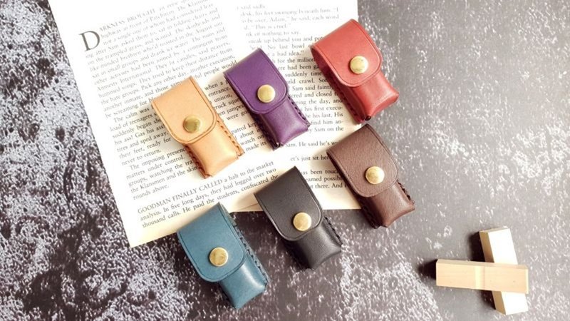 YF34_ For Custom Stamp Set - Stamps & Stamp Pads - Genuine Leather Brown