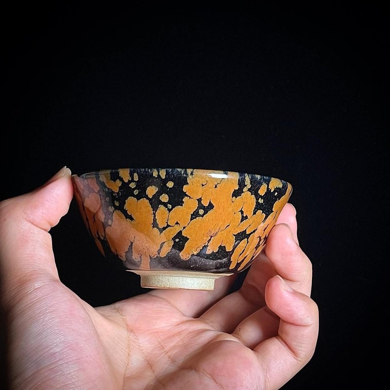 彩繪天目【箭毒蛙】 - 酒杯/酒器 - 陶 橘色