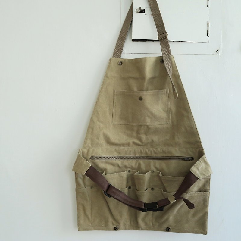 2 way Workshop pocket-apron - อื่นๆ - ผ้าฝ้าย/ผ้าลินิน สีเทา