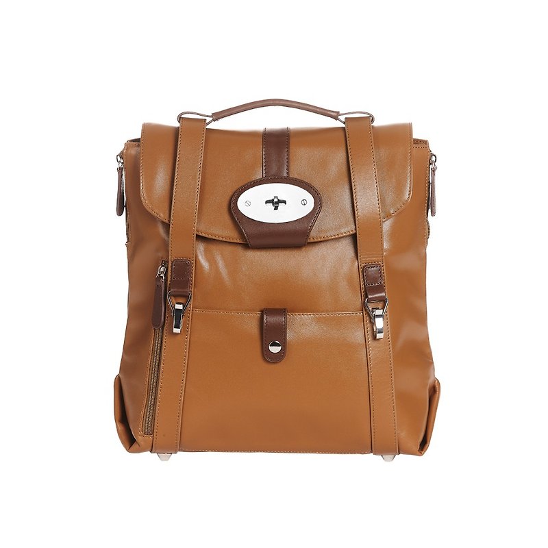 13-inch | Leather Little Baker | Three-Use Backpack | Camel B | Full Leather | Winning Works - Backpacks - Genuine Leather Brown