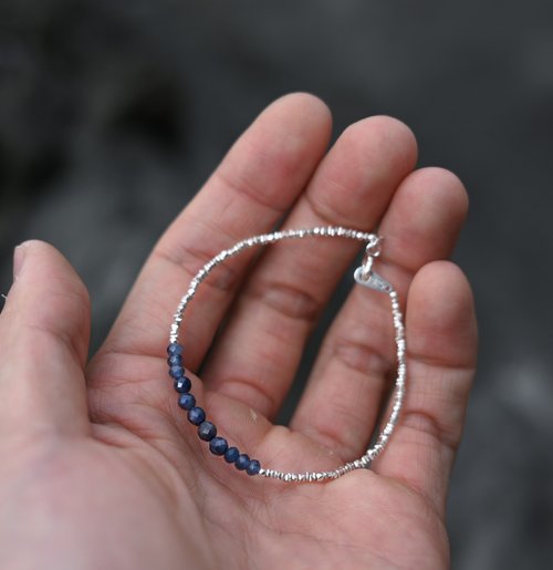 天王星 天然サファイア 925 スターリングシルバー 薄い