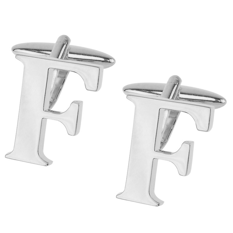 Initial Alphabet F Cufflinks - Cuff Links - Other Metals Silver