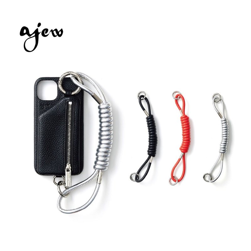 ajew coil strap 螺旋手機背帶(單色) - 手機掛繩/背帶 - 人造皮革 銀色