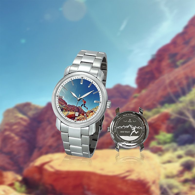 【手錶客製】39 mm 8205MS 鋼色 (錶面+底蓋設計訂製) - 男錶/中性錶 - 不鏽鋼 