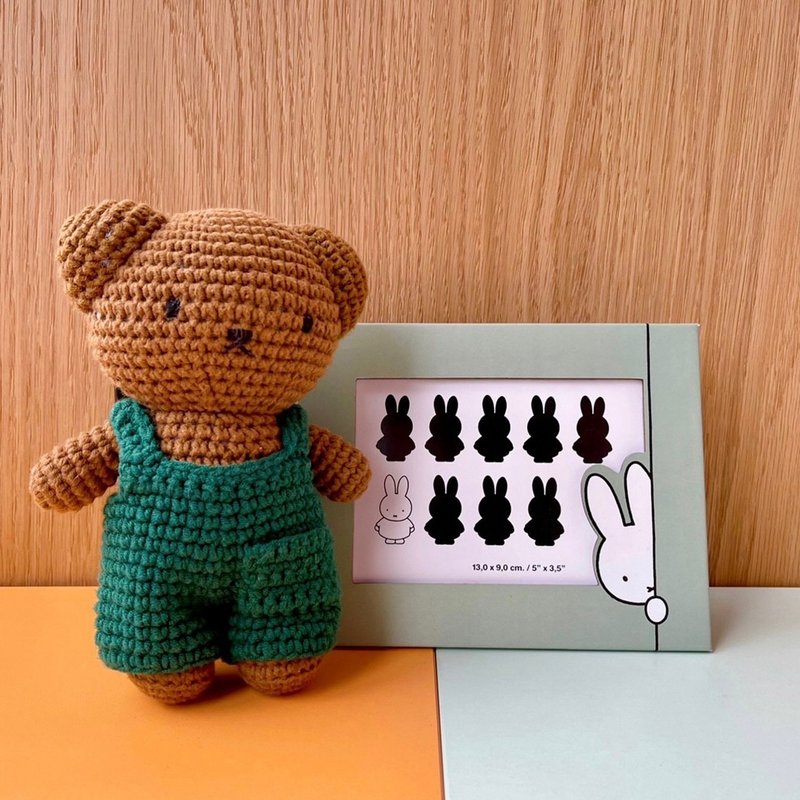 Just Dutch | Boris handmade and his green overall - Stuffed Dolls & Figurines - Cotton & Hemp Green