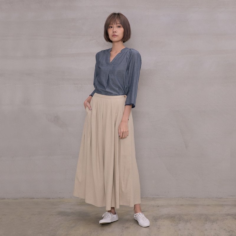 揚帆悠遊麻質長裙 Sailed Away Liene  Maxi Skirt - 裙子/長裙 - 棉．麻 多色