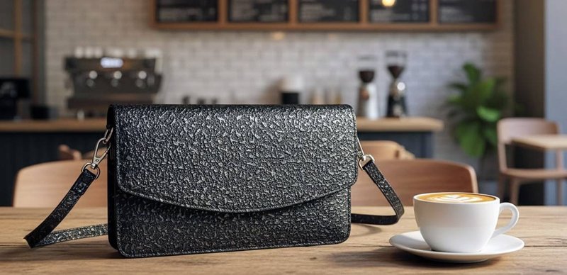 METAL BAO Tri-fold crossbody wallet - กระเป๋าสตางค์ - โลหะ สีเทา