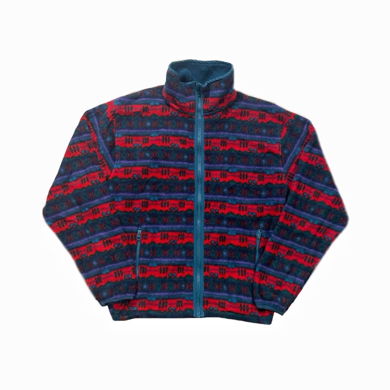 80s L.L.Bean Pattern Fleece Jacket 圖騰搖粒絨山系外套 - 女大衣/外套 - 聚酯纖維 多色