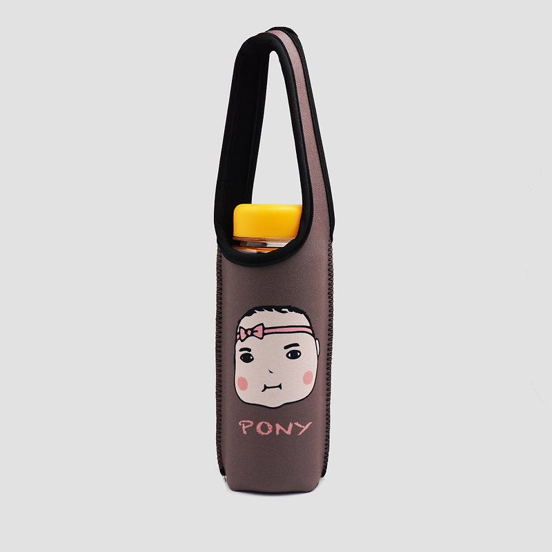 BLR handle thermos cover PONY Khaki Zhang Ning co-branded water bottle bag TC64 - ถุงใส่กระติกนำ้ - เส้นใยสังเคราะห์ สีกากี