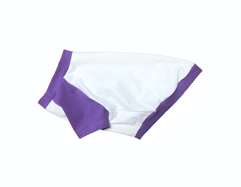 Purple Contrasting RaglanSleeves Cotton/Spandex Jersey Dog Tee,Dog Apparel - Clothing & Accessories - Cotton & Hemp Purple