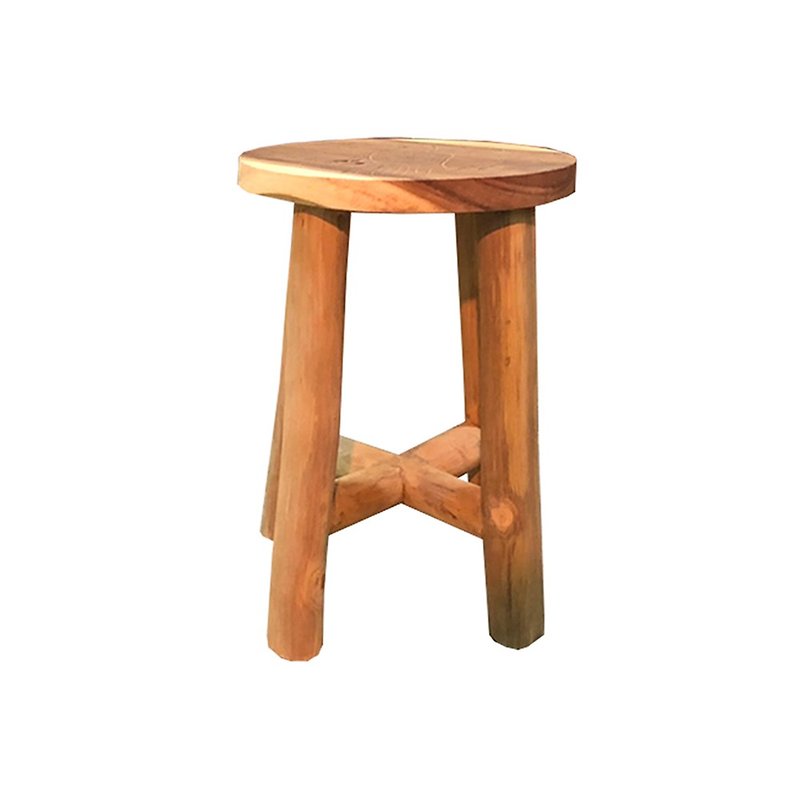 [Jidi City 100% Log Furniture] LT-061 Log Small Round Stool Chair Stool Chair Dining Chair - Chairs & Sofas - Wood Brown