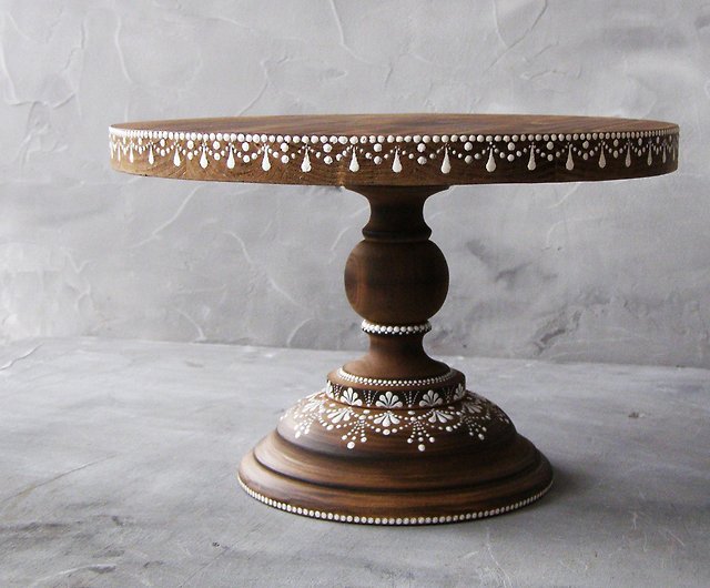 Wooden Cake Stand Vintage, Antique Wooden Cake Stand