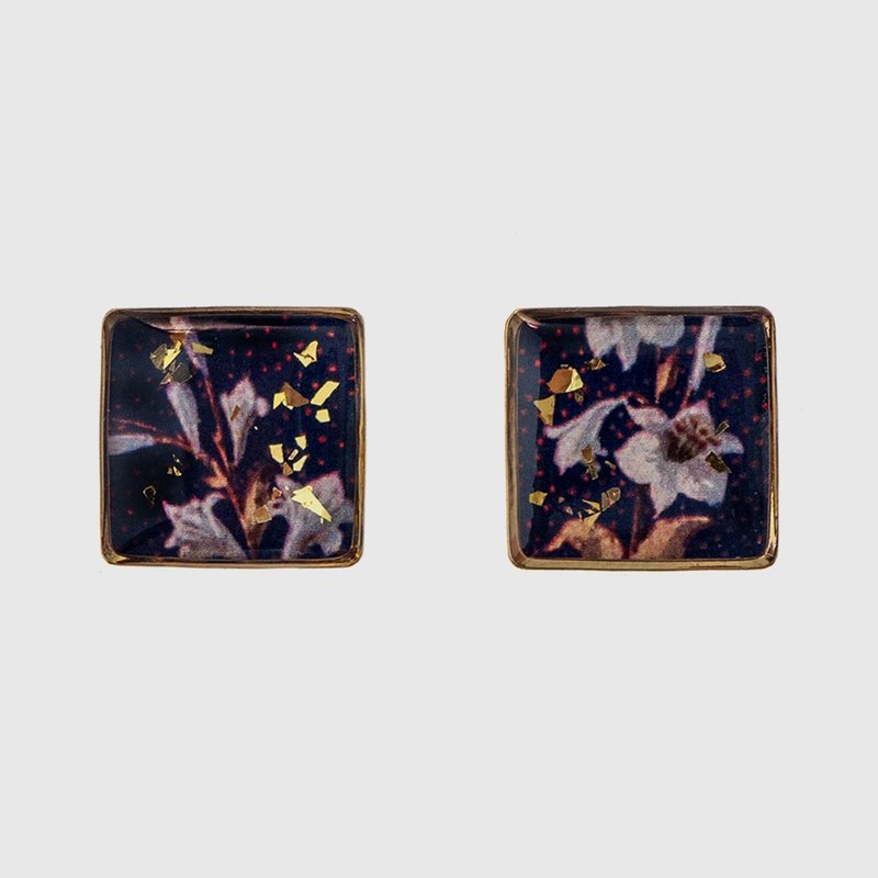 Earrings | Nocturnal Blooms 夜花花 - ต่างหู - โลหะ สีน้ำเงิน