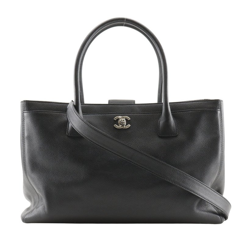 【日本直送】シャネル CHANEL エクゼクティブトート トートバッグ 2WAYショルダー A15206 キャビアスキン 黒 レディース【中古】 - 手提包/手提袋 - 真皮 黑色