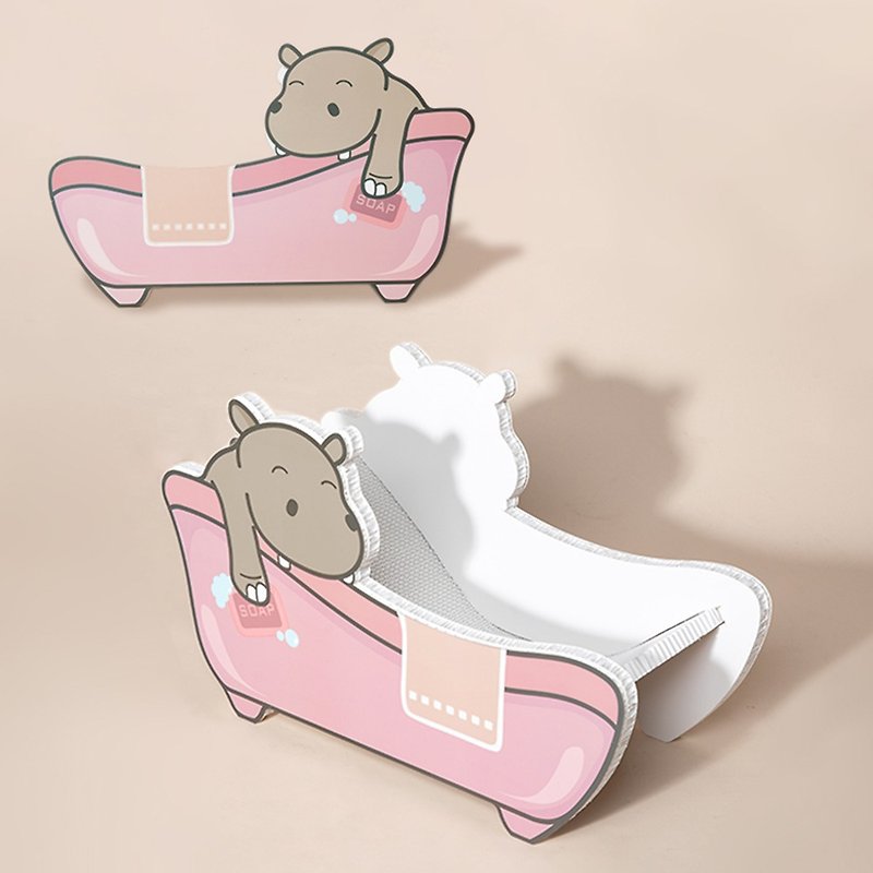 Hippo bathtub scratcher cat litter integrated cat scratcher - อุปกรณ์แมว - กระดาษ 