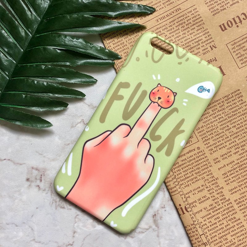 cat :: FU*K COLLECTION - Phone Cases - Plastic Green
