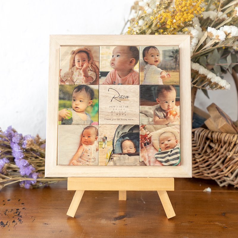 【Luxury Photo Gift】instacube 9pcs set - Picture Frames - Wood Brown
