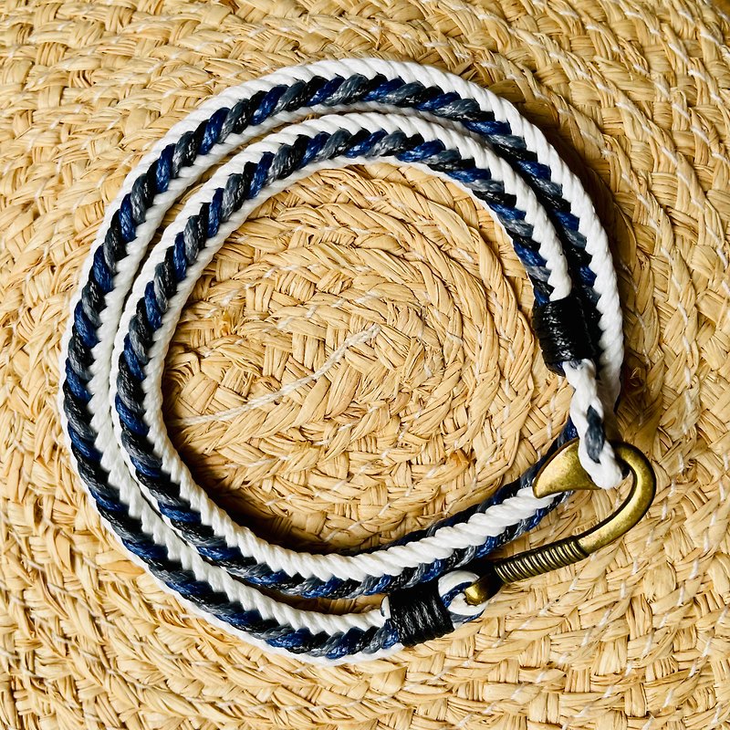Fishhook style double circle deer weave classic color woven bracelet - Bracelets - Other Man-Made Fibers White