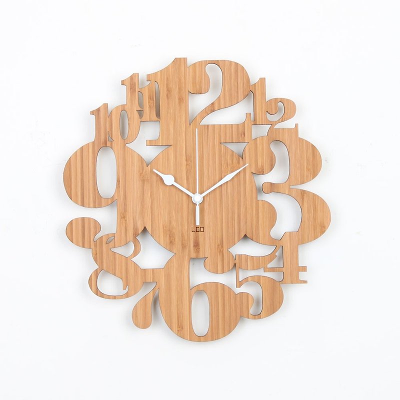 LOO 竹の木の庭の壁時計 - 時計 - 竹製 ブラウン