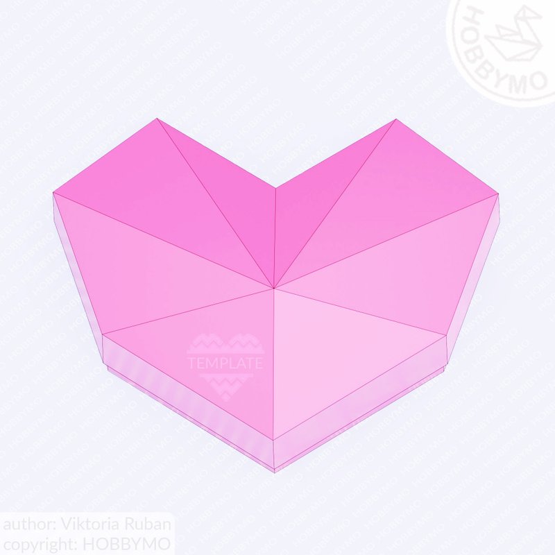 DIY Paper Heart Box Papercraft Printable PDF - 手工藝教學/工具書 - 其他材質 
