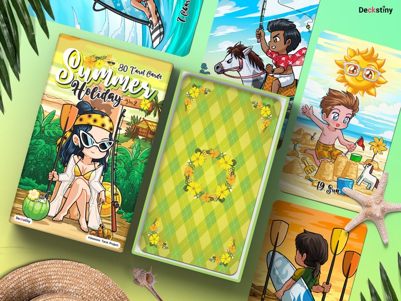 78pcs Summer Holiday Tarot Version 2 (1 of 4seasons set) - การ์ด/โปสการ์ด - กระดาษ สีเขียว