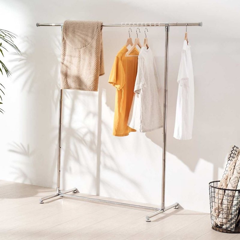 High-resistance stainless steel single-pole drying rack (with windproof buckle. Can be extended) hanger hanger hanger drying rack - ตะขอที่แขวน - วัสดุอื่นๆ 