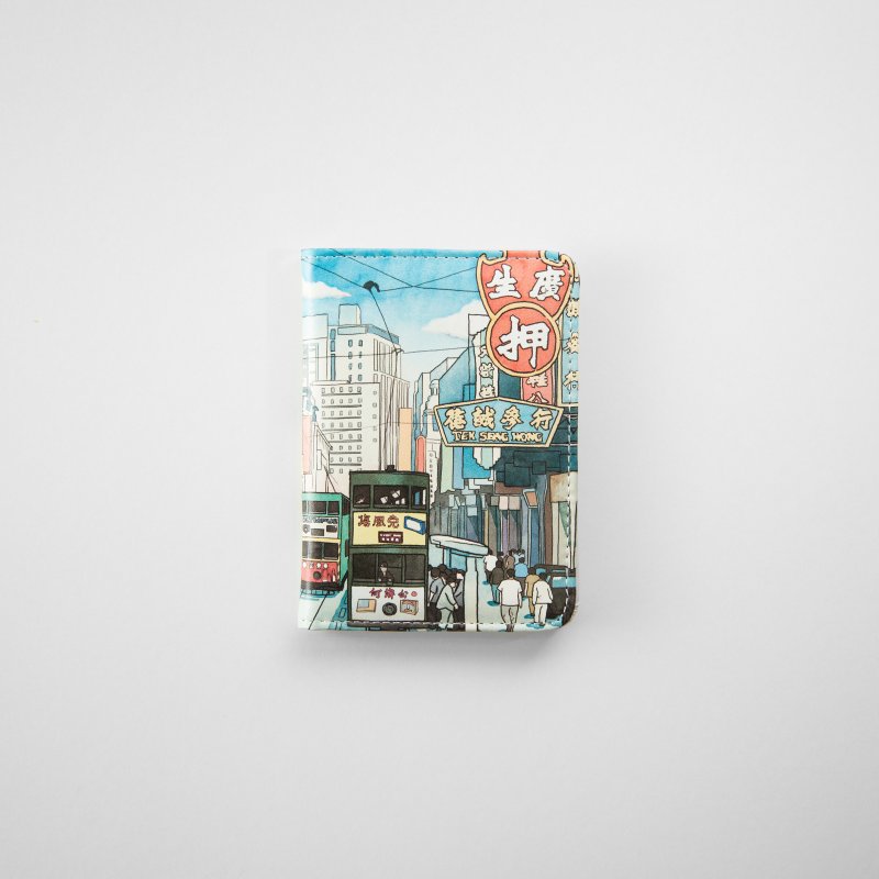 Hong Kong Tram Passport Holder - ที่เก็บพาสปอร์ต - หนังเทียม 