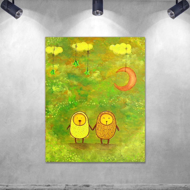 Unframed reproduction painting ∣ couple / new home gift - โปสเตอร์ - วัสดุอื่นๆ หลากหลายสี