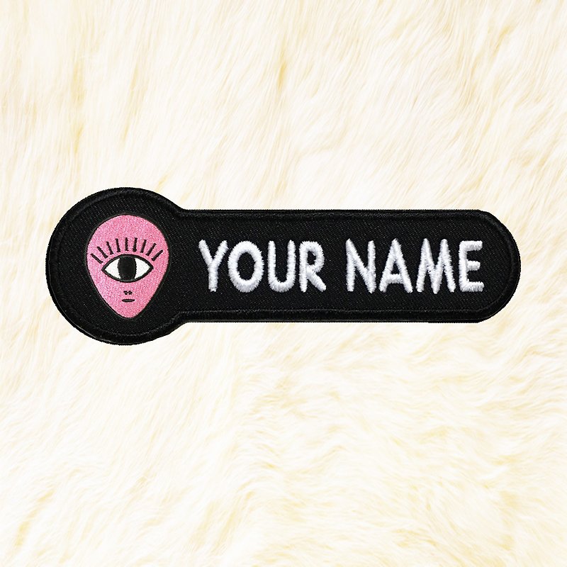 Alien Pink Personalized Iron on Patch Your Name Your Text Buy 3 Get 1 Free - 編織/羊毛氈/布藝 - 繡線 黑色