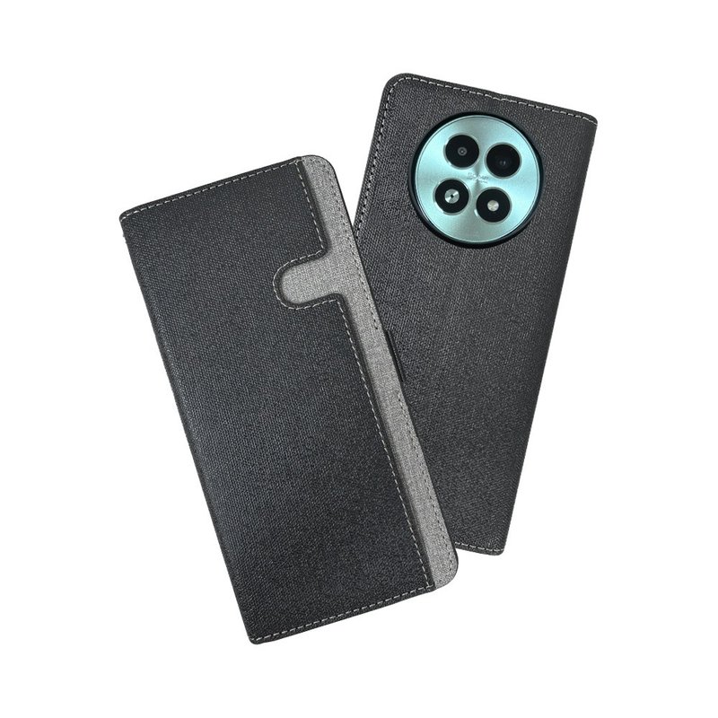 CASE SHOP realme 13 5G前收納側掀皮套-黑 - 手機殼/手機套 - 人造皮革 黑色