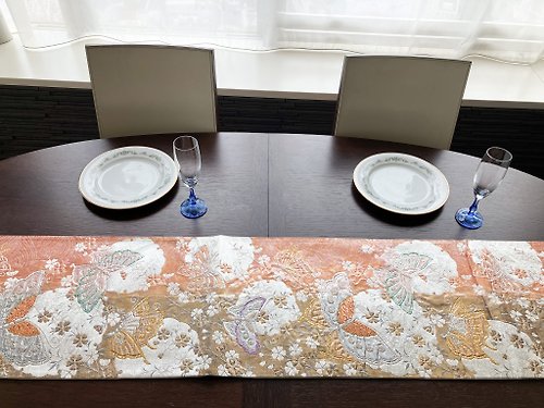 ◼︎197◼︎ 高級豪華袋帯 正絹 リバーシブル テーブルランナー(146cm)
