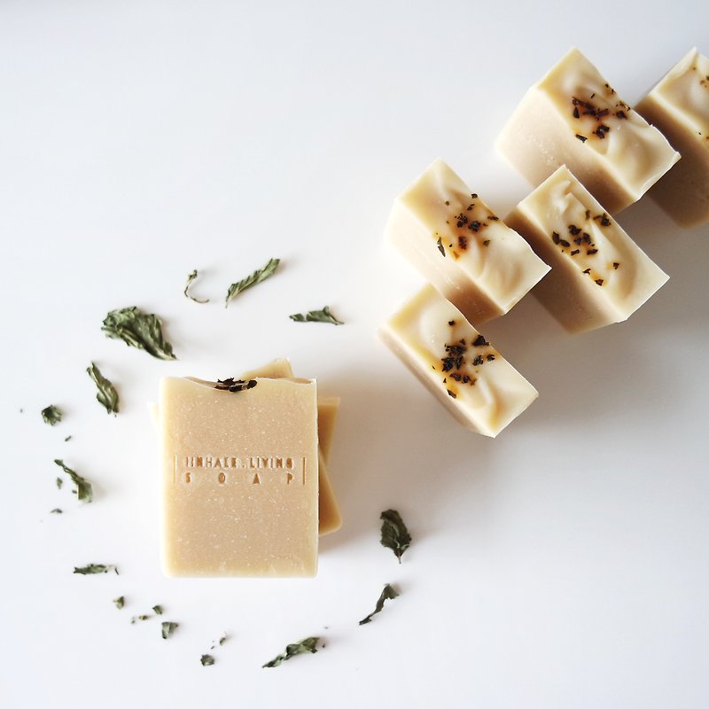 Mint Tea Cold Process Soap | Oily and Acne skin 100g - Soap - Eco-Friendly Materials White