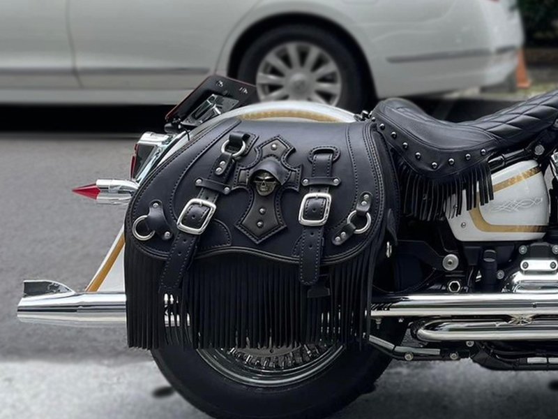 ハーレー用サドルバッグ - その他 - 革 ブラック