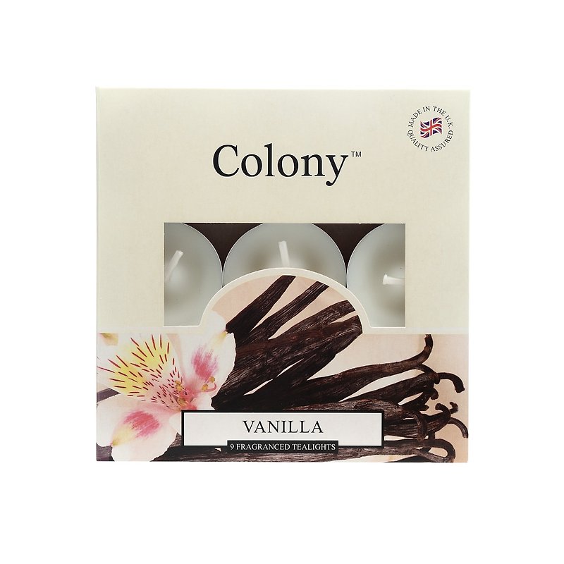 British candle Colony series vanilla flower 9 into mini candle - Candles & Candle Holders - Wax 