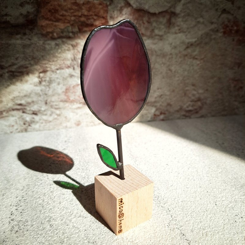 One Person's Wonderfulness-Purple Tulips (Mosaic Glass Series) [Christmas Gift Box] - Items for Display - Glass 