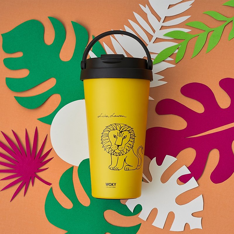[WOKY Wochu Kitchen] Design of the joint model lightweight handle cup 500ML-yellow - Vacuum Flasks - Stainless Steel Yellow