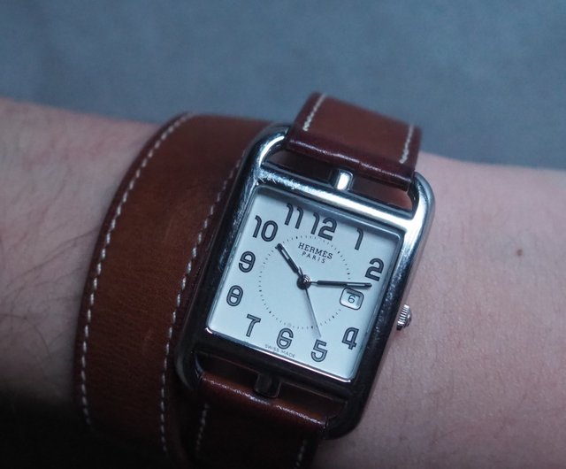 エルメス　マルジェラ期ケープコッド　レザーストラップ　ドゥブルトゥール　ブラック HERMES エルメス ケープコッド ドゥブルトゥール ウォッチ