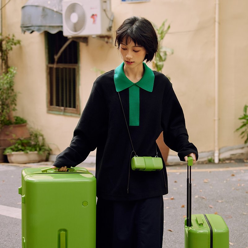ITO 冷血綠 PISTACHIO 2 STRIPED 開心果抗菌行李箱登機托運箱 - 行李箱/旅行袋 - 其他材質 綠色