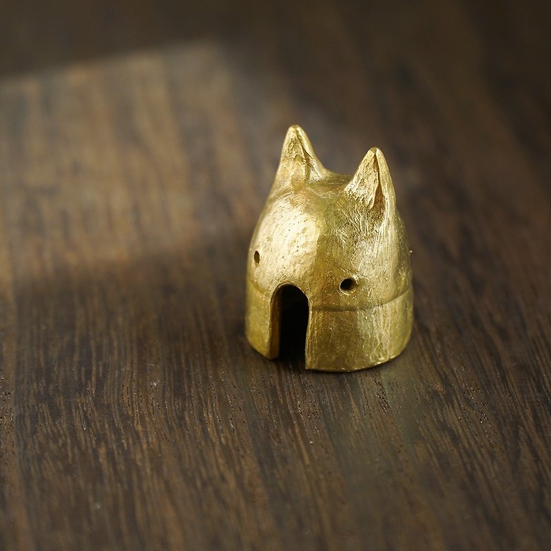 Meow ~ Cat Hut Bronze Ornament Healing Small Object - ของวางตกแต่ง - ทองแดงทองเหลือง สีทอง