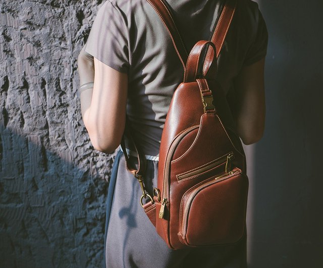 leather chest bag