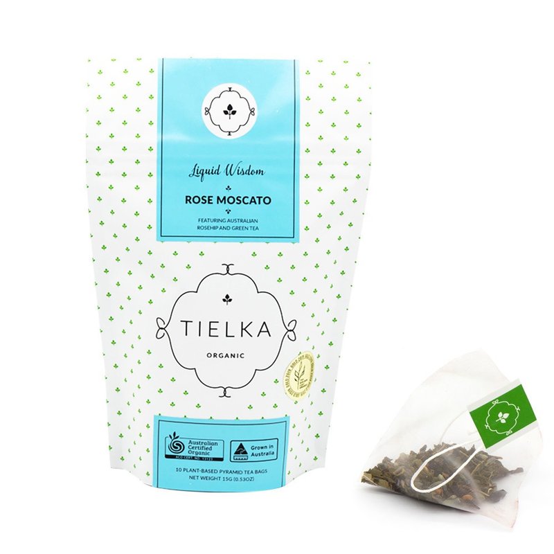 [Australian Organic Tea] Tielka Australian Organic Rose Honey Scarlett Green Tea - 10 tea bags - ชา - วัสดุอื่นๆ สีแดง