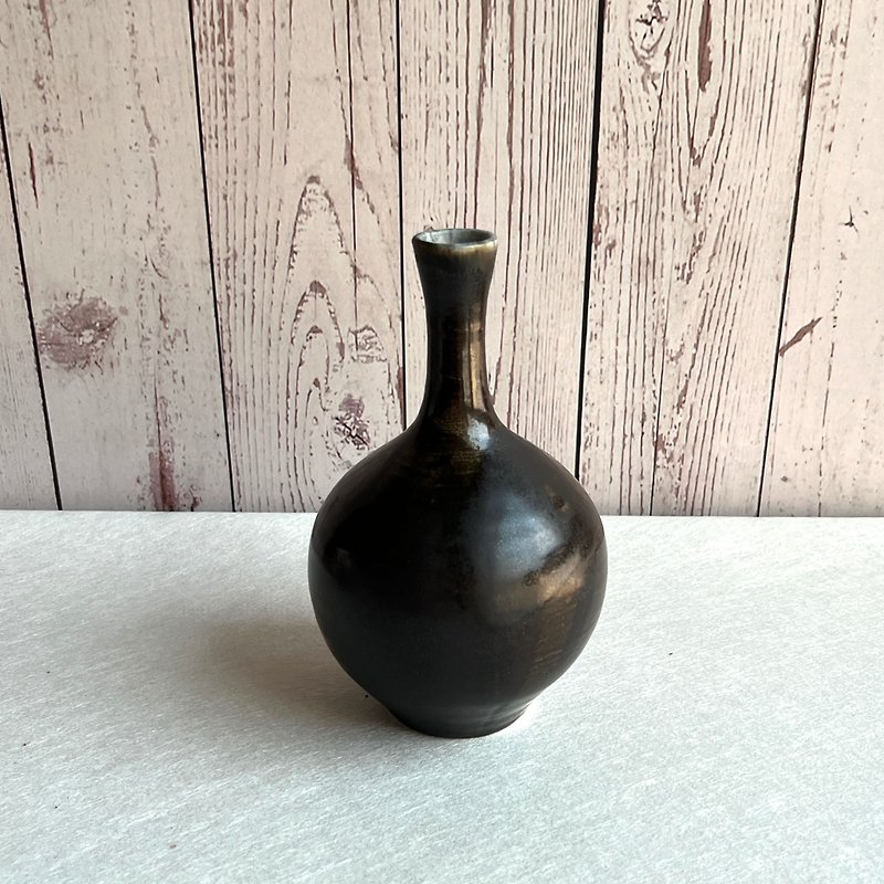 花入 花瓶 陶芸 陶器 - 花瓶・植木鉢 - 陶器 ブラック
