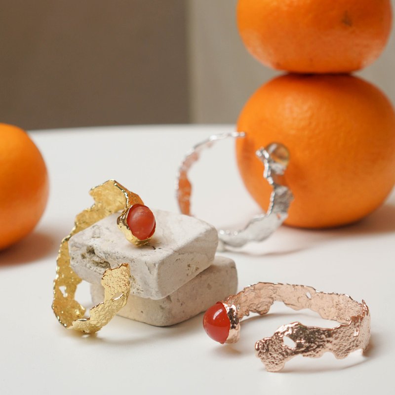 Orange Peel Bangle - Bracelets - Semi-Precious Stones Silver