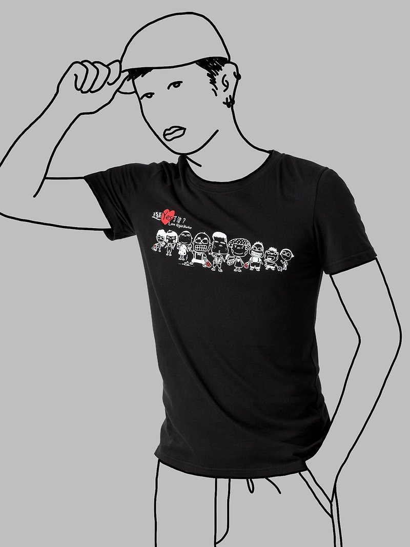 【Black】Awesome Punks T-Shirt / 100%cotton / MIT - Men's T-Shirts & Tops - Cotton & Hemp Black
